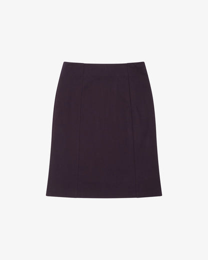 STRETCH COLUMN MIDI SKIRT - PLUM