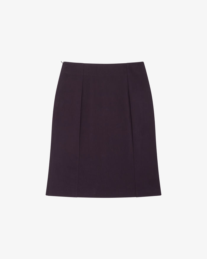 STRETCH COLUMN MIDI SKIRT - PLUM