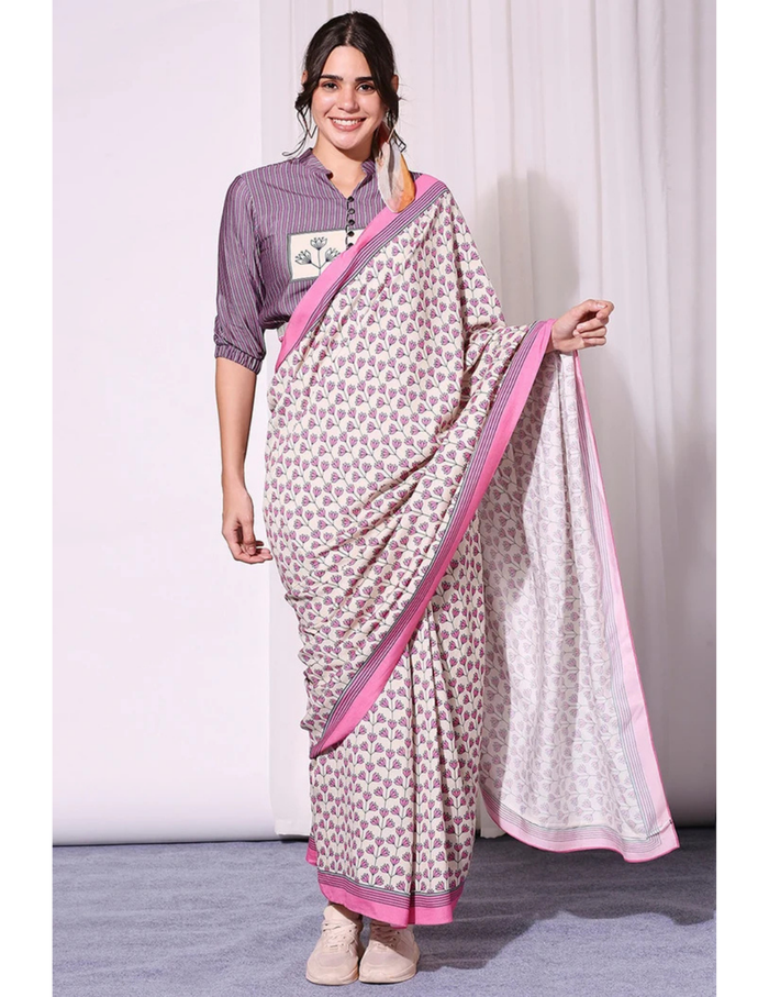 Summer Florals Pre-Stitched Saree