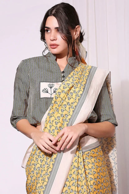 Summer Florals Pre-Stitched Saree