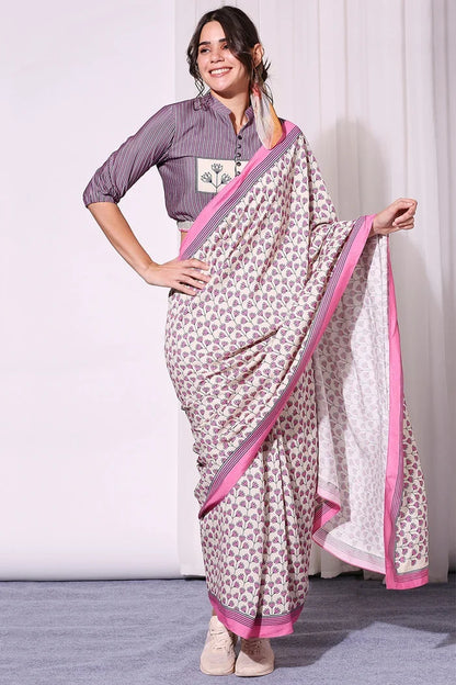 Summer Florals Pre-Stitched Saree