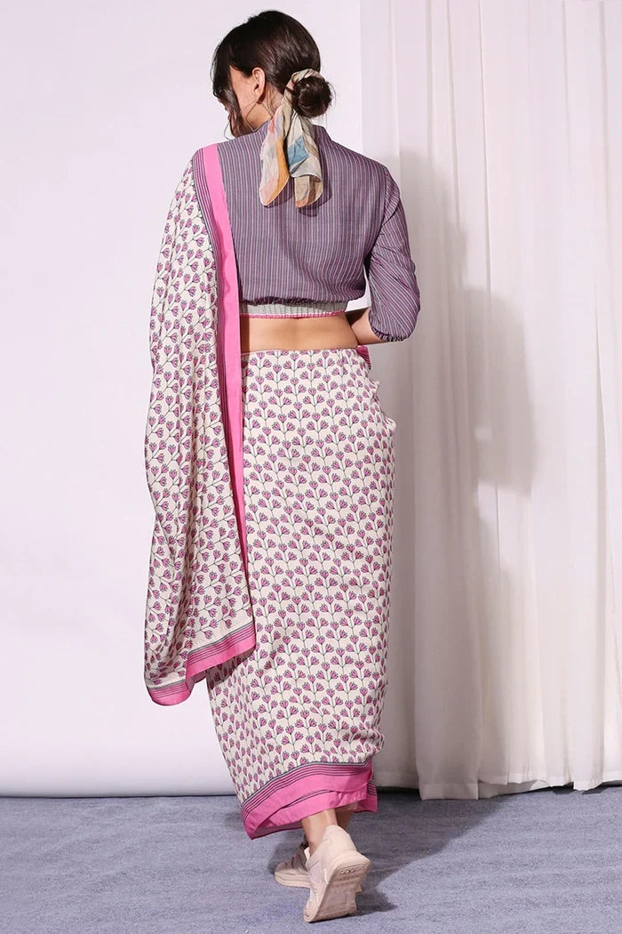 Summer Florals Pre-Stitched Saree