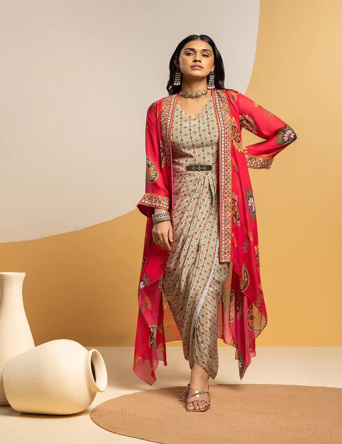 Taarani Drape Dress Set