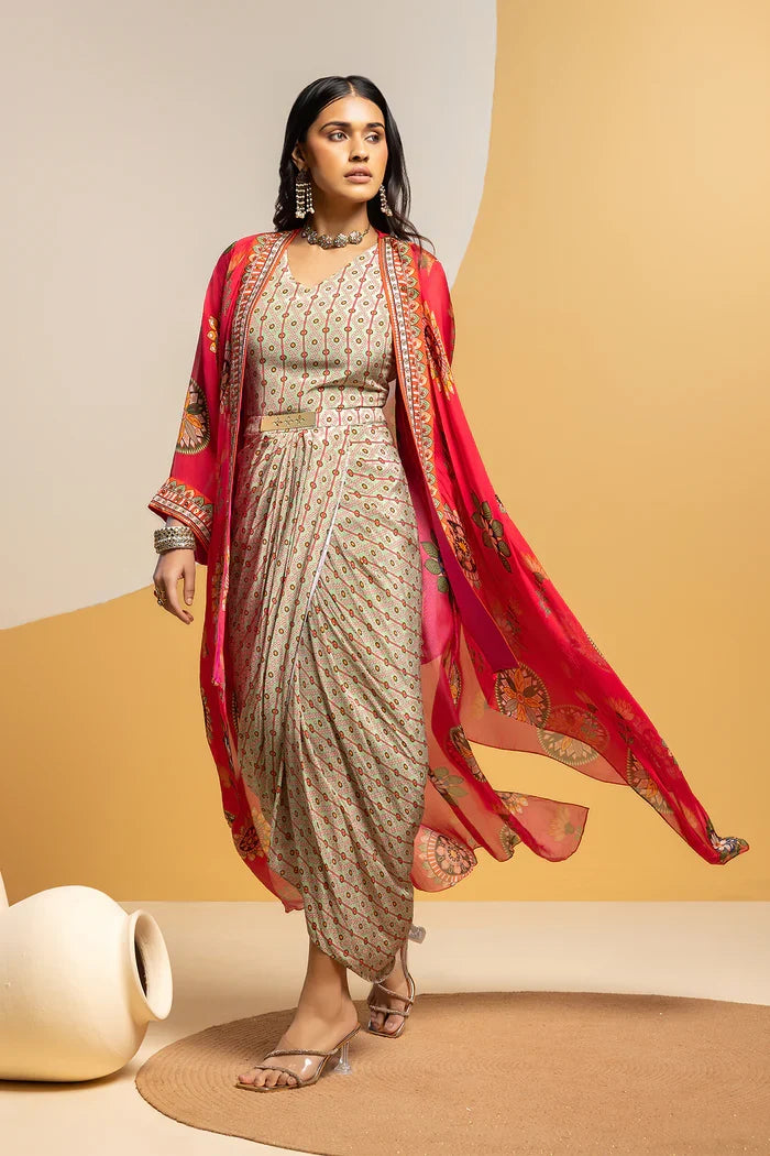 Taarani Drape Dress Set