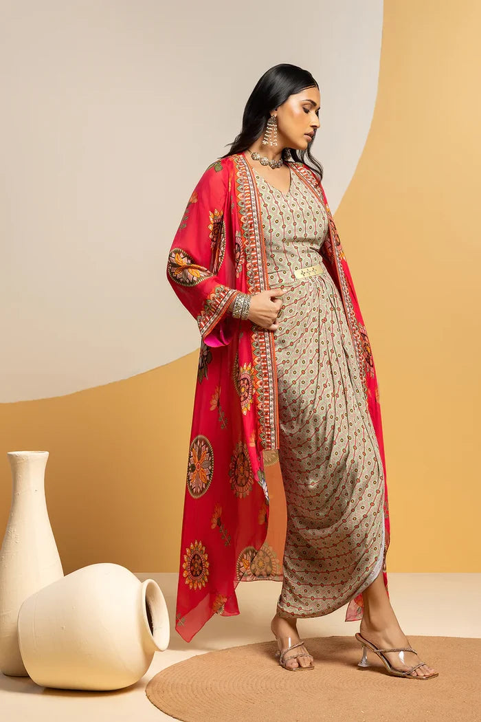 Taarani Drape Dress Set