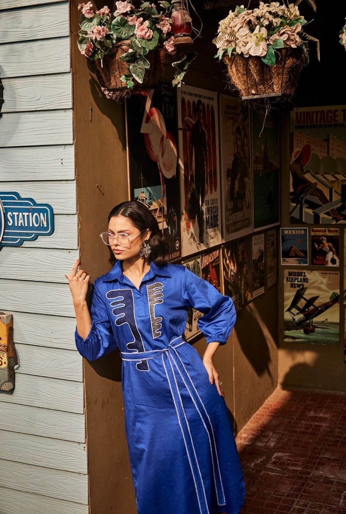 Blue shirt dress online shopping