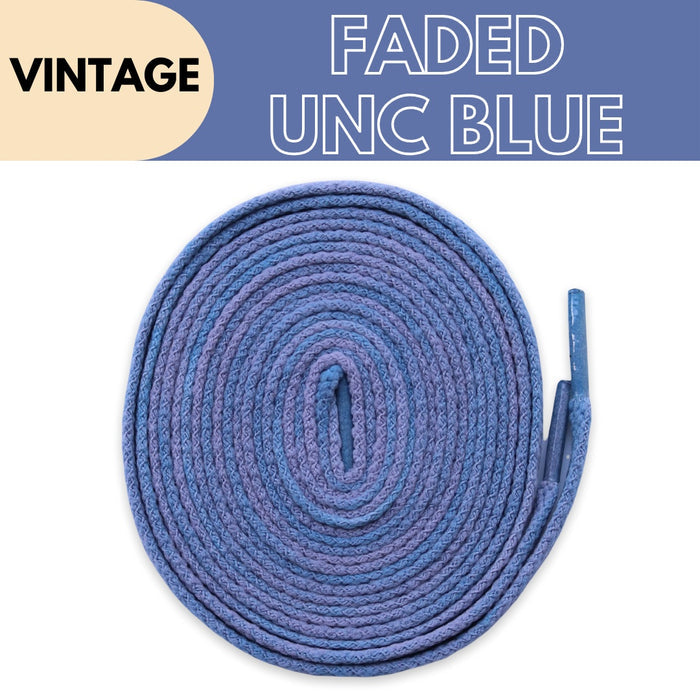 Tie Dye Flat Laces - Vintage Faded UNC Carolina Blue 85 For Air Jordan 1
