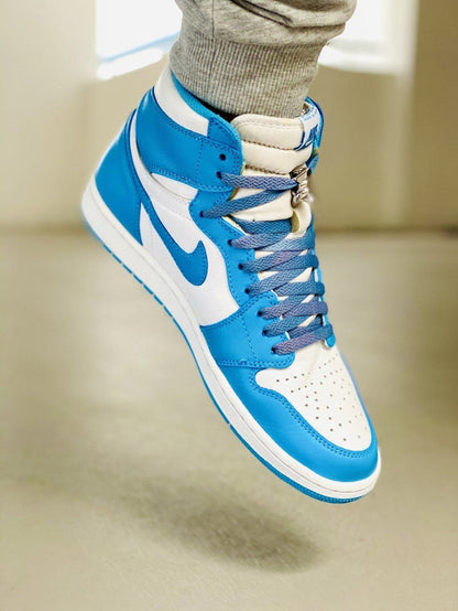 Tie Dye Flat Laces - Vintage Faded UNC Carolina Blue 85 For Air Jordan 1