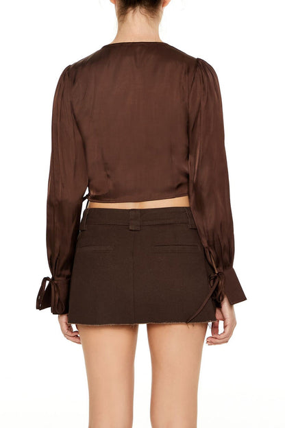 Tie-Front Wrap Crop Top