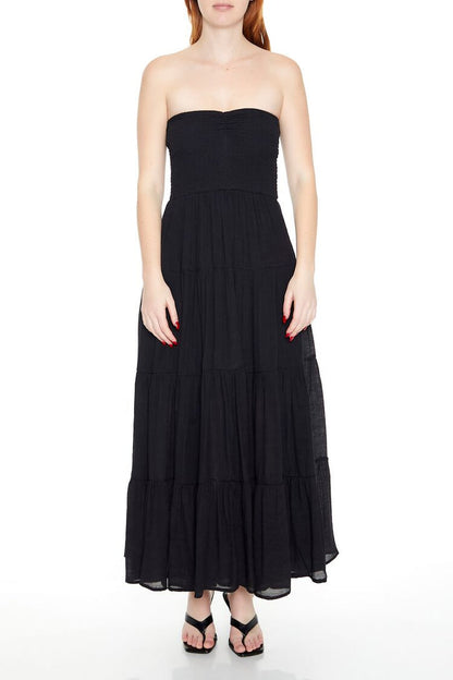 Tiered Strapless Maxi Dress