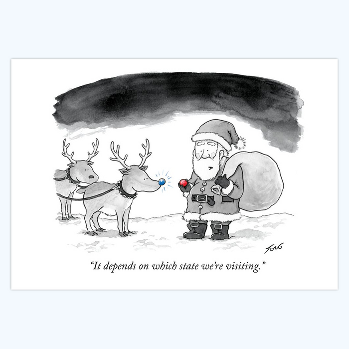 Tom Toro: "It depends on which state we're visiting." - 5x7 Holiday Cards