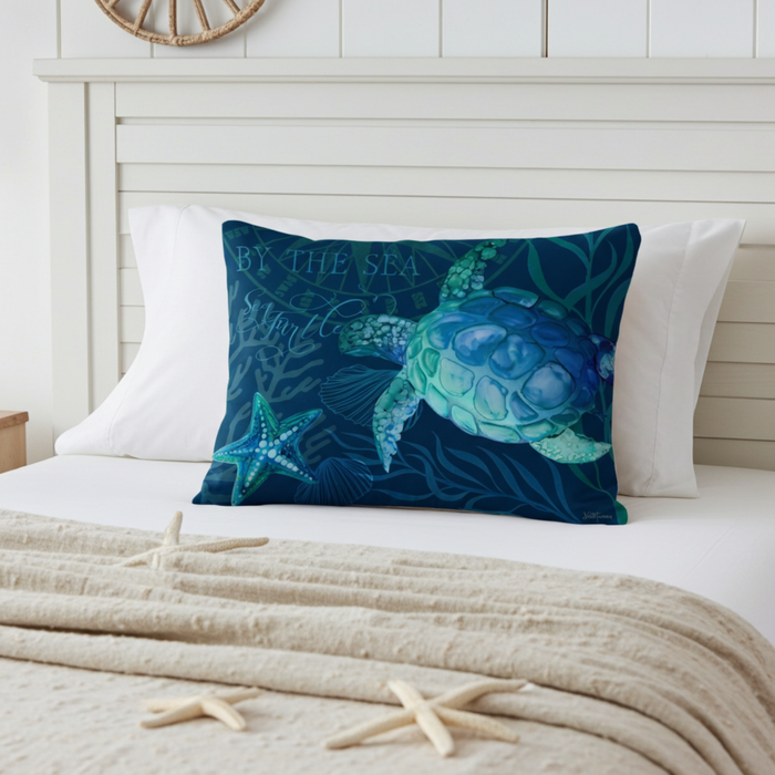 Toss Pillow Sea Turtle of the Deep Blue