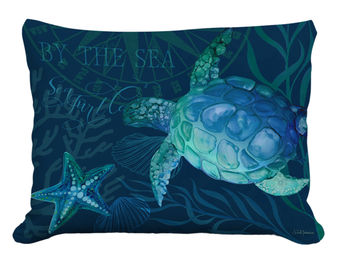 Toss Pillow Sea Turtle of the Deep Blue