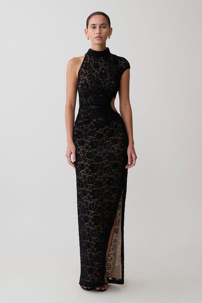 Trinh One Shoulder Maxi Dress - Black