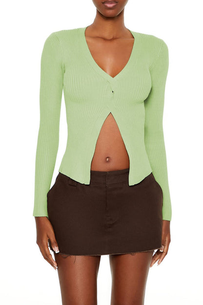 Twisted Split-Hem Sweater