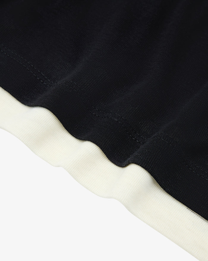 V Neck Tee - Black / Cream