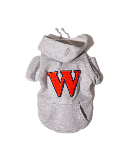 Grey Hoody with Red W Patch