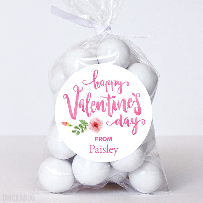 Watercolor Calligraphy Valentine's Day Stickers