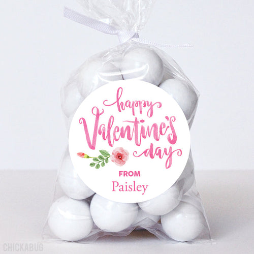 Watercolor Calligraphy Valentine's Day Stickers