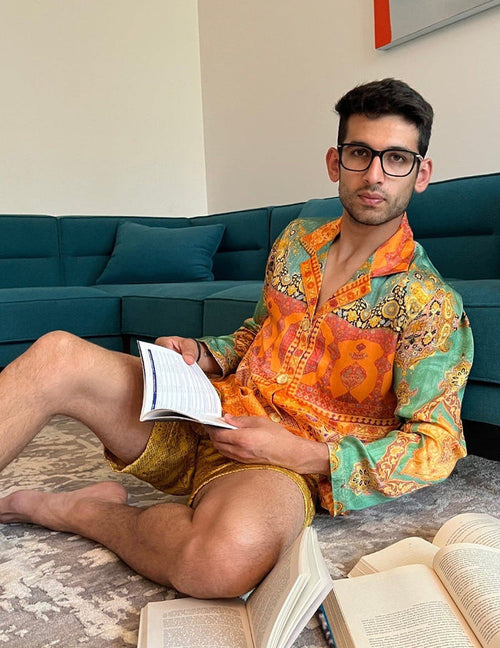 Werk Men's Yellow  Co-ord Set