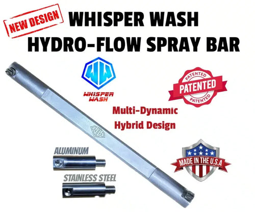 WHISPER WASH HYDRO-FLOW ALUMINUM 2-TIP SPRAY BAR FOR CLASSIC/ULTRA CLEAN (5331)