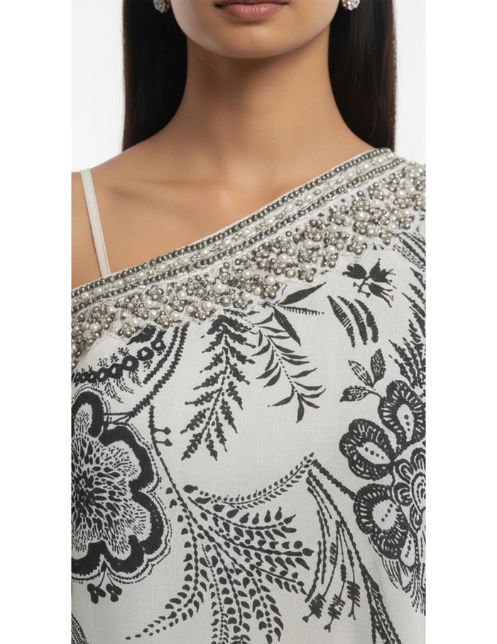 White Crepe Sharara Set