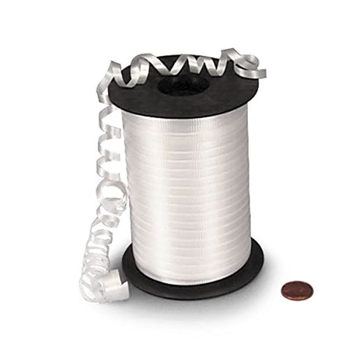 White Curling Ribbon - Crimped - 3/16in. X 500 Yards (pm4435010)