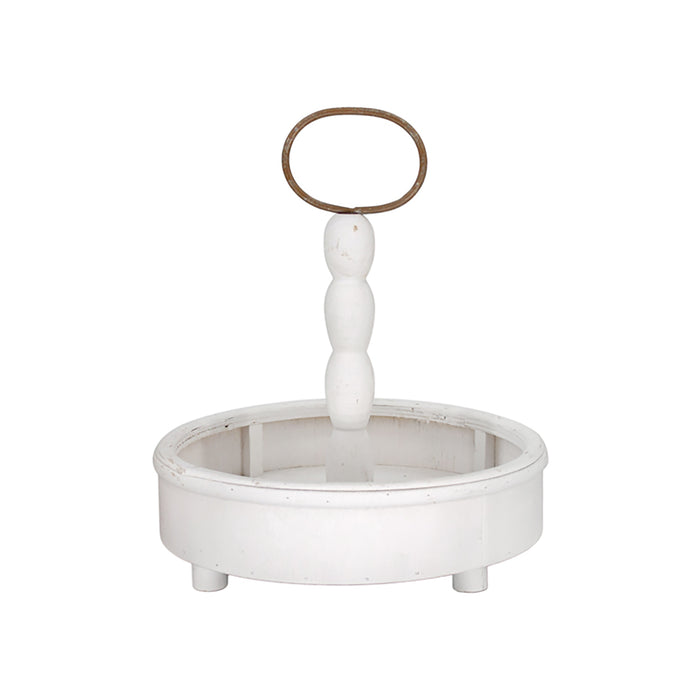White Tray with Center Handle