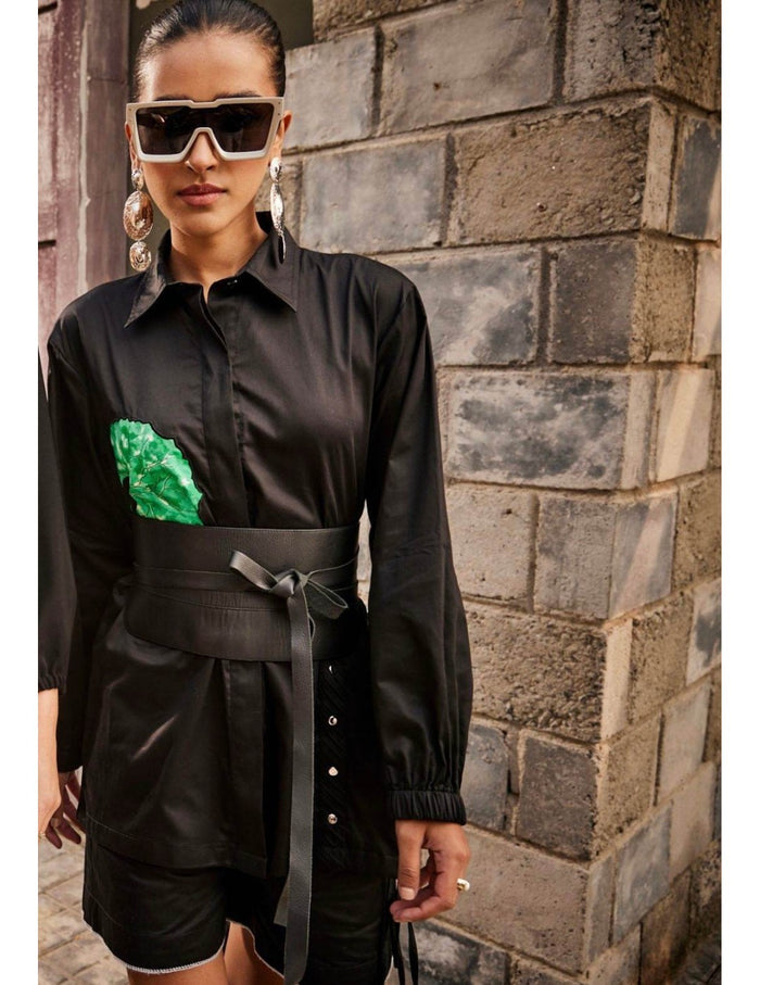 Wild Flower Black Shirt