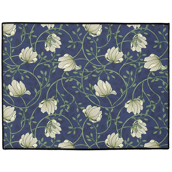 Wild Pimpernel Indoor/Outdoor Floor Mat William Morris Blue Cream