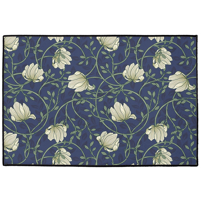 Wild Pimpernel Indoor/Outdoor Floor Mat William Morris Blue Cream