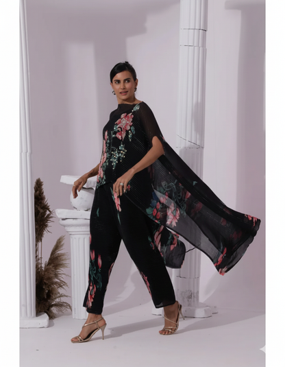 Wildflower Black Kaftan & Pant
