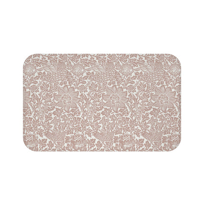 William Morris Bath Mat Bird and Anemone Terracotta