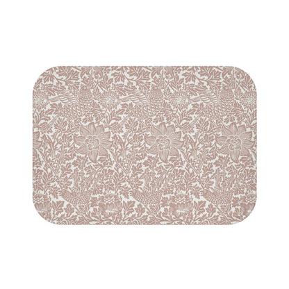 William Morris Bath Mat Bird and Anemone Terracotta