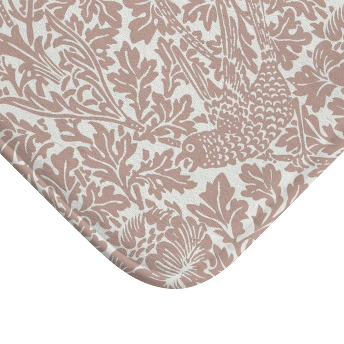 William Morris Bath Mat Bird and Anemone Terracotta