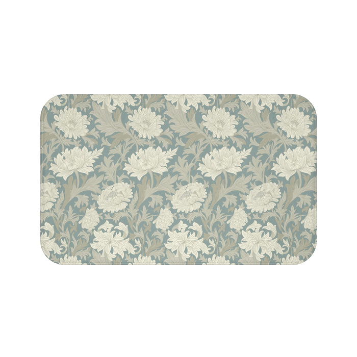 William Morris Bath Mat Chrysanthemum Misty Gray
