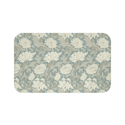 William Morris Bath Mat Chrysanthemum Misty Gray