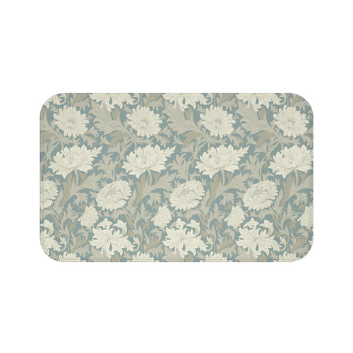 William Morris Bath Mat Chrysanthemum Misty Gray