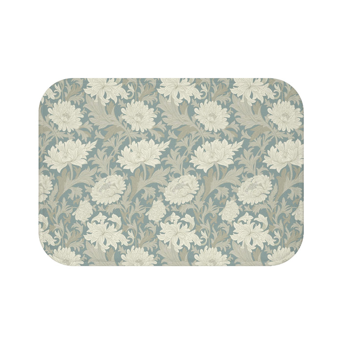 William Morris Bath Mat Chrysanthemum Misty Gray