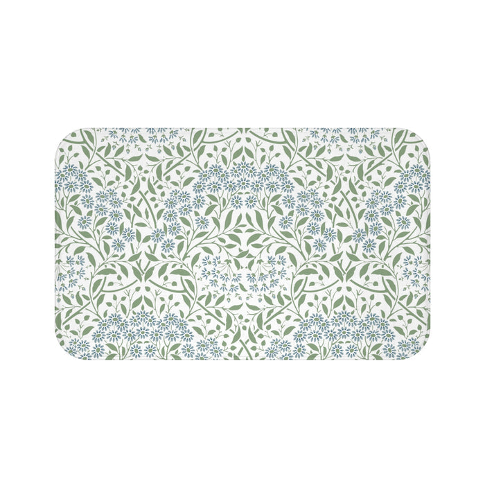 William Morris Bath Mat Floral Blue Green