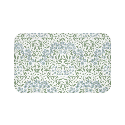 William Morris Bath Mat Floral Blue Green