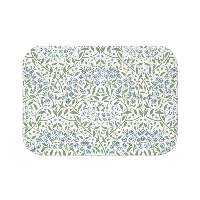 William Morris Bath Mat Floral Blue Green