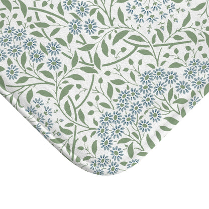 William Morris Bath Mat Floral Blue Green