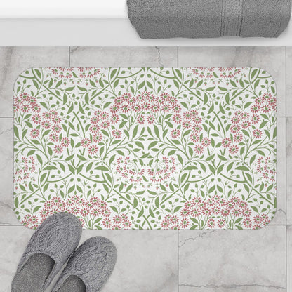 William Morris Bath Mat Floral Pink Green