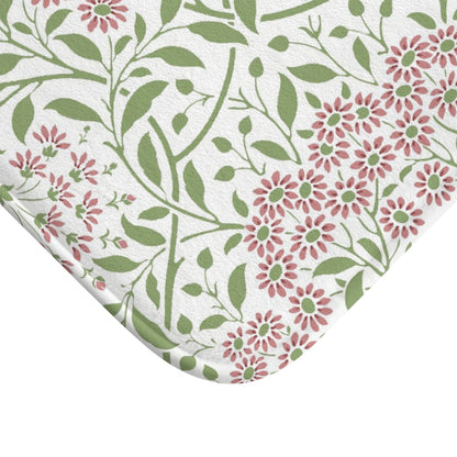William Morris Bath Mat Floral Pink Green