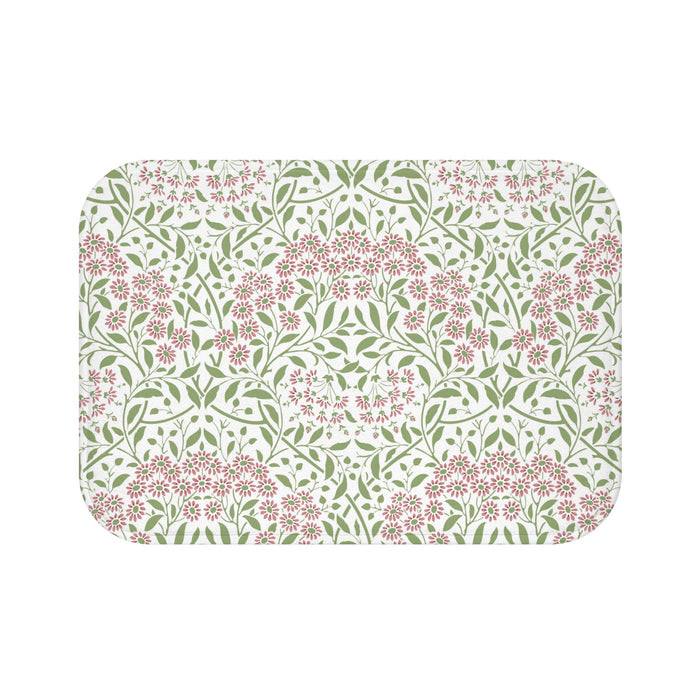 William Morris Bath Mat Floral Pink Green
