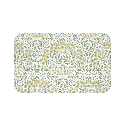William Morris Bath Mat Floral Yellow Green