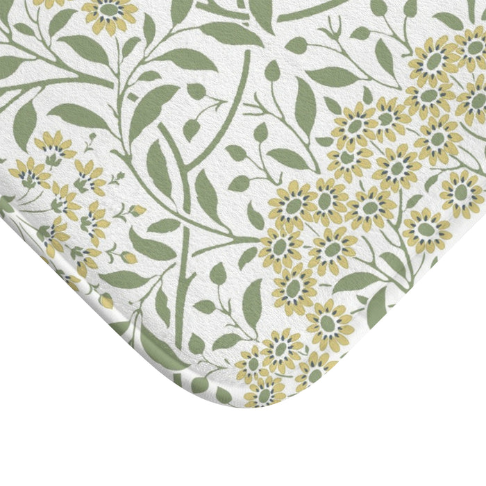 William Morris Bath Mat Floral Yellow Green
