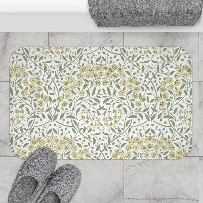 William Morris Bath Mat Floral Yellow Green