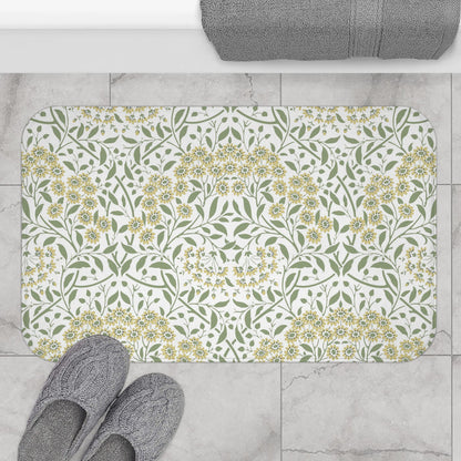 William Morris Bath Mat Floral Yellow Green